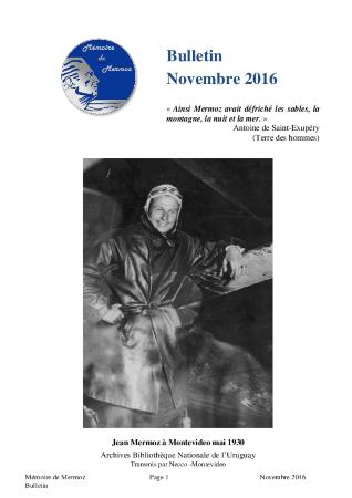 Bulletin information Mémoire Mermoz novembre 2015