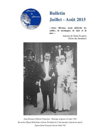 Bulletin information Mémoire Mermoz juillet-août 2015