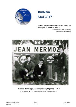 Mémoire de Mermoz.  Bulletin d'information Mai 2017
