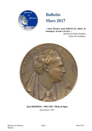 Mémoire de Mermoz.  Bulletin d'information mars 2017
