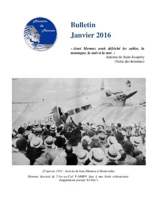 Bulletin information Mémoire Mermoz janvier 2016