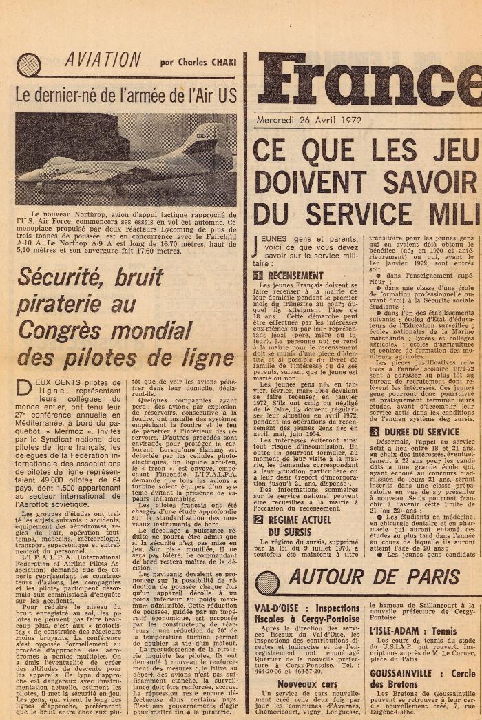 France soir 26/04/1972