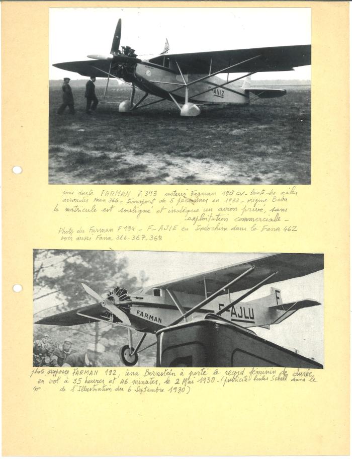 Appareils Farman F.393 et F.192 (16 S CRDA 3-38)