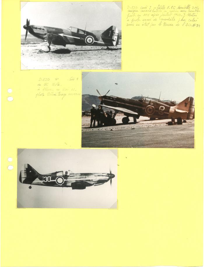 Chasseurs Dewoitine D.520 aux couleurs de Vichy (16 S CRDA 3-19)