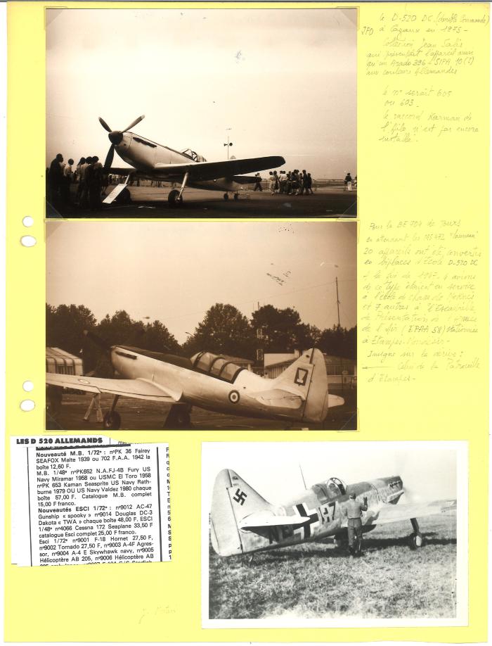 Dewoitine D.520 biplace école/Dewoitine D.520 aux couleurs allemandes (16 S CRDA 3-15)